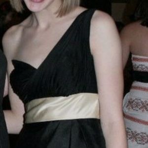 Gustavo Cadile black one shoulder semiformal dress